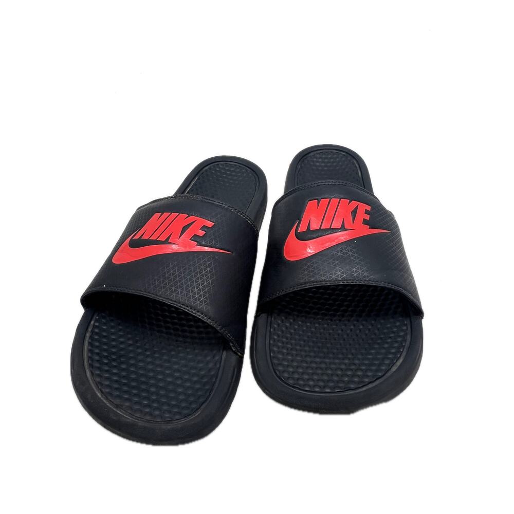 Nike Benassi JDI Black Challenge Red Slides Mens 15